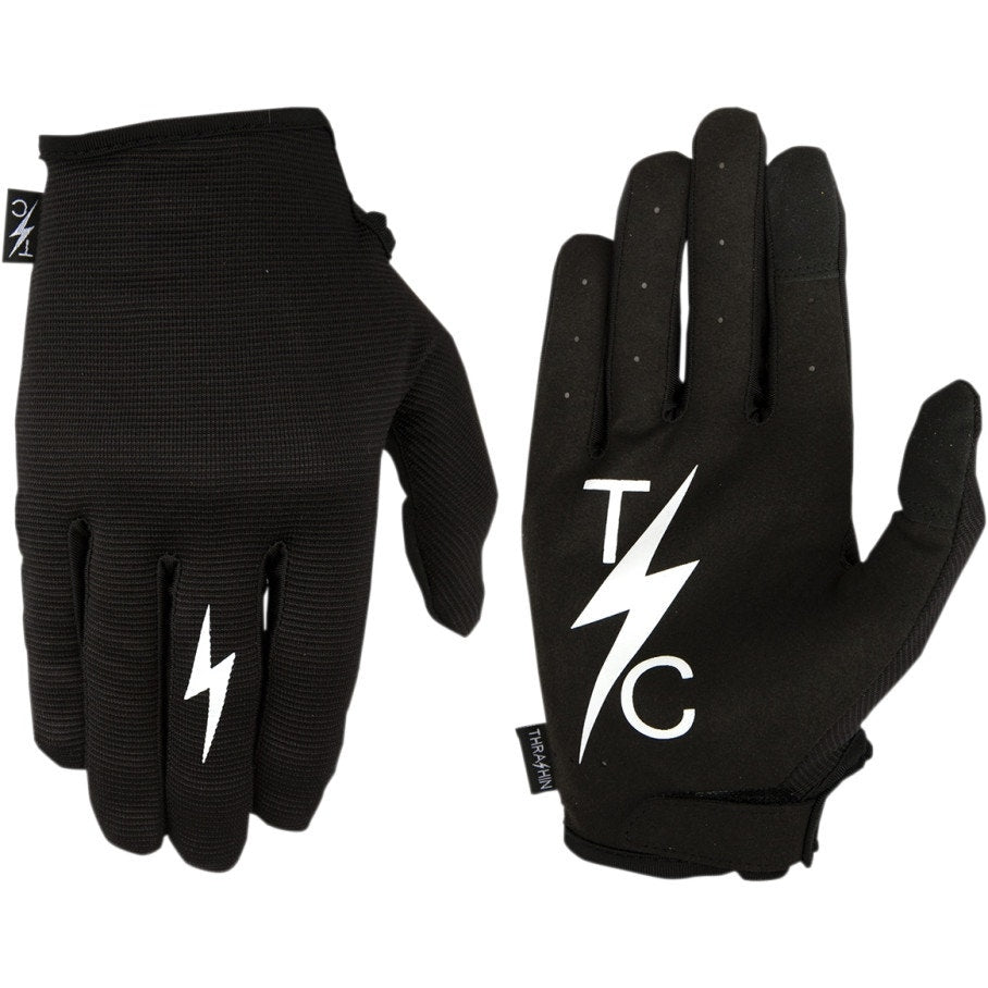 Thrashin Supply Company Black/Black Stealth V2 Motorcycle Gloves