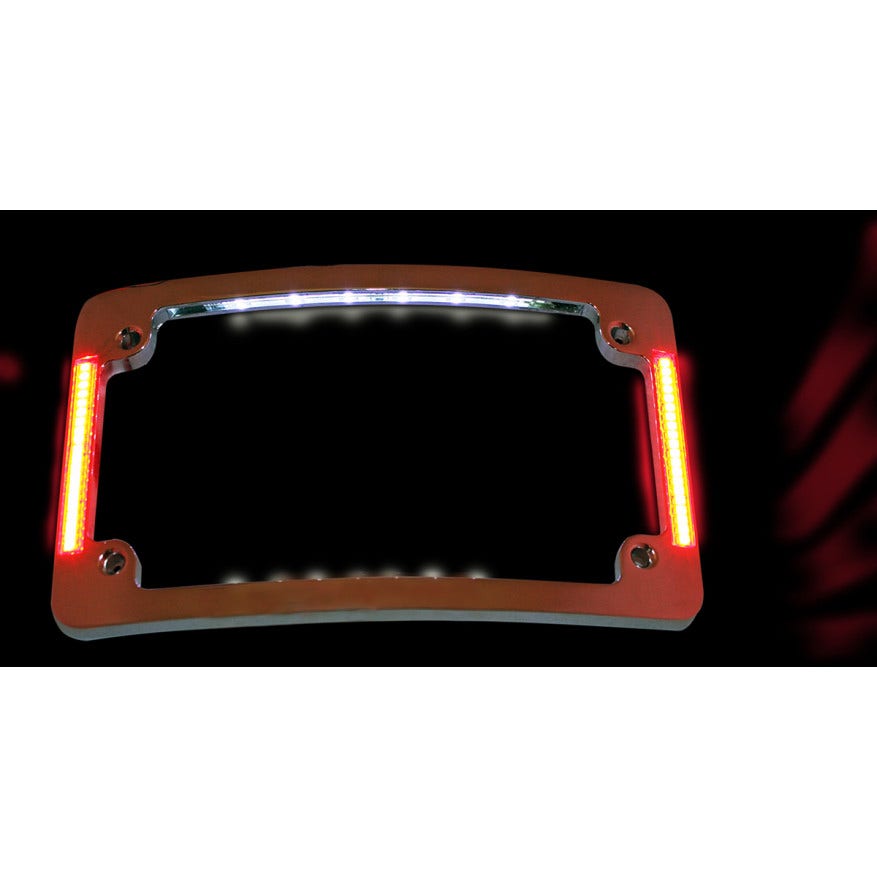 Custom Dynamics Chrome All In One Tri-Horizonal Radius License Plate Frame | TF06-C