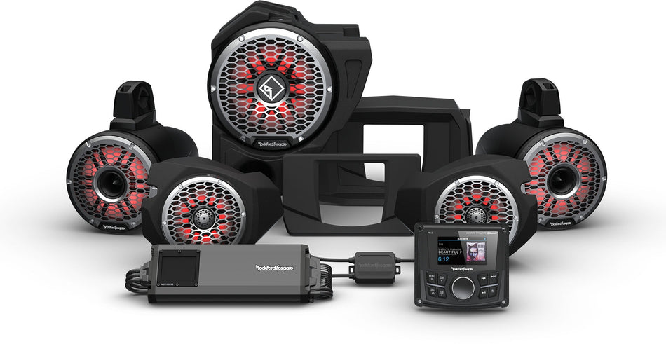 Rockford Fosgate PMX-3 1500w Front Rear Horn Color Optix Speaker Subwoofer RZR