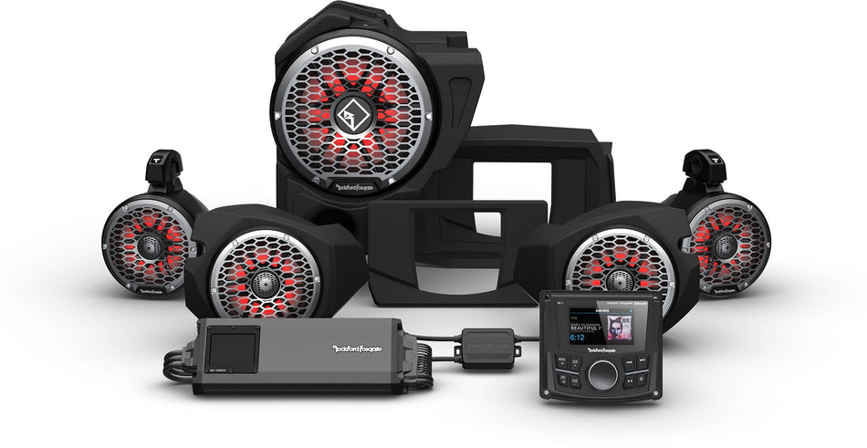 Rockford Fosgate PMX-3 1500w Front Rear Color Optix Speaker Subwoofer Polaris RZR