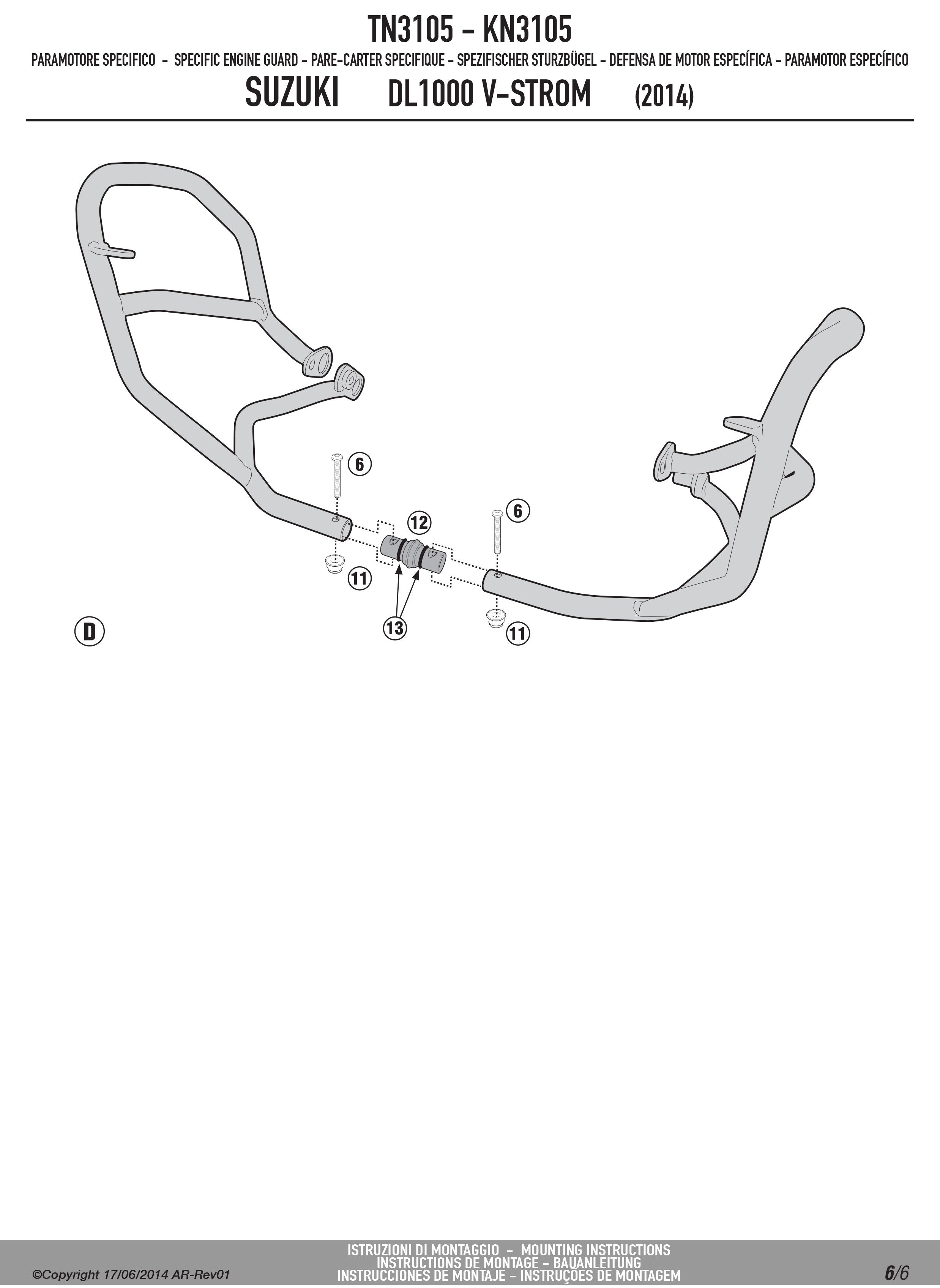 Purchase Givi TN3105 Black Steel Engine Protection Guard 04-18 Suzuki V Strom DL1000 0506-1283 05061283 from Eastern Performance Cycles. Great prices and free shipping! 