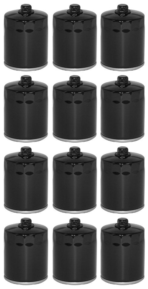 Mid USA 87167 Oil Filter x12 5 Micron Black 17mm Top Harley Big Twin & Evo 80-20