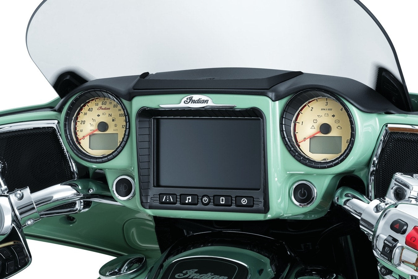 Kuryakyn 5185 Black Aztec Top Dash Accent 17-18 Indian Chieftans & Roadmaster