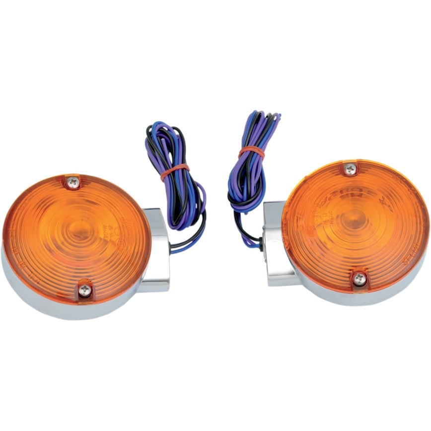 Drag 2020-0592 Chrome Touring Rear 1156 Amber Turn Signals Repl. OE 68765-94A