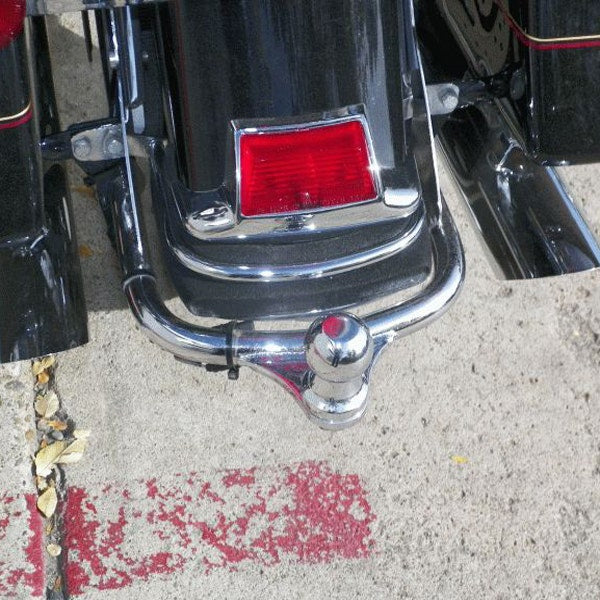 Hogworkz '80-'08 Chrome Harley Motorcycle Trailer 1 7/8" Ball Hitch & Receiver