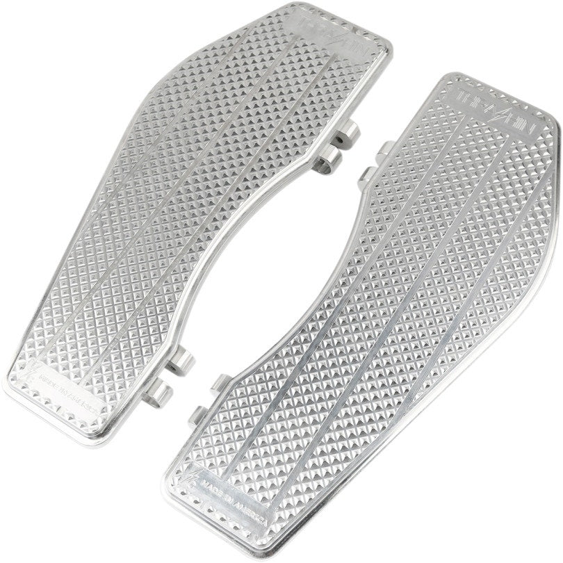 Thrashin Supply Co Raw Billet Aluminum Front Driver Floorboards Harley FL 83-18