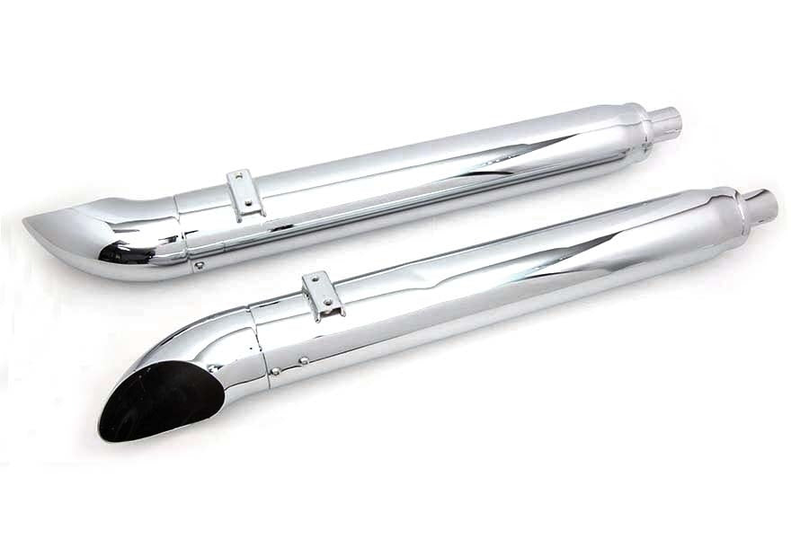 Chrome 4" Turnout Slip-On Mufflers w/ Adjustable Tips 17-19 Indian Chief 30-1751