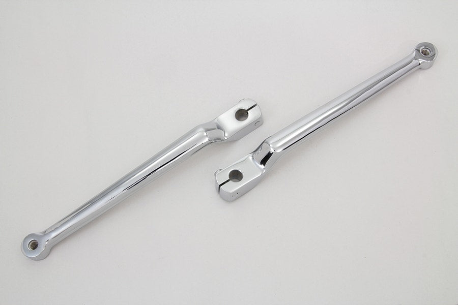 Extended Length 9-3/4" Chrome Heel Toe Splined Shift Lever Set 86-18 Harley FLH/T FLST