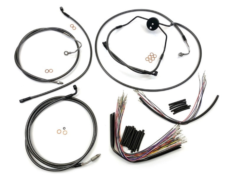 Magnum Black Pearl Handlebar Cable Install Kit 15-17 Rise Apes Harley 09-12