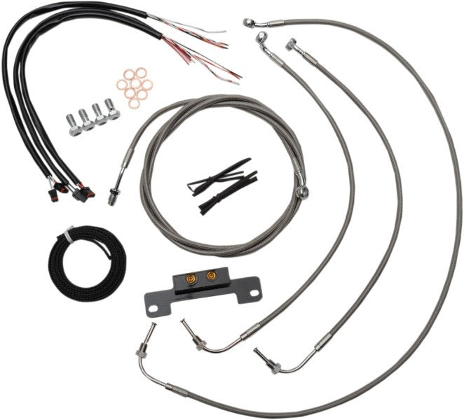 LA Choppers Cable & Wire Kit 18-20 Ape Hangers Stainless No ABS Harley M8 17-Up