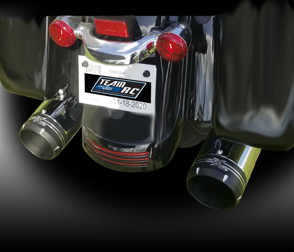 RC Components RCX-1 4.5" Slip-Ons Chrome Flo Eclipse Harley M8 Touring 17-20