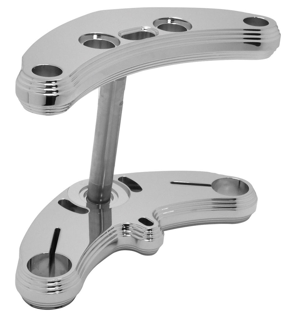 Hardbody Chrome 5 Rake Pyramid Billet Front Fork Bracket Harley Wide Glide 49-88