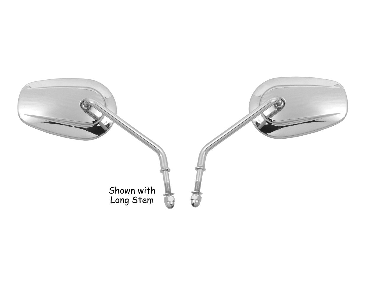 Chrome Tapered Short Stem Mirrors 47039 & 47040 Harley Repl 91840