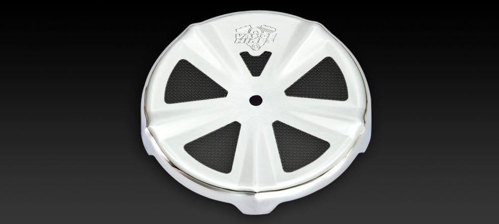 Vance & Hines Chrome 'Skullcap Crown' Air Cleaner Cover for Harley