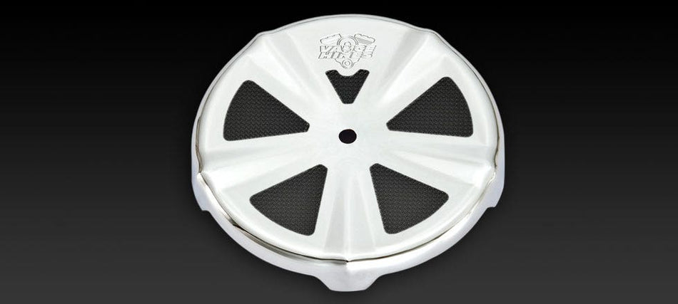 Vance & Hines Chrome 'Skullcap Crown' Air Cleaner Cover for Harley