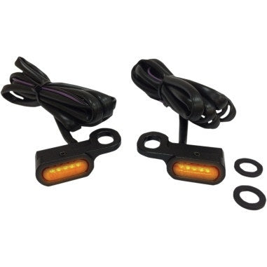 Drag 2040-2138 Black Amber Lens LED Handlebar Marker Light 04-18 Harley XL 20402138