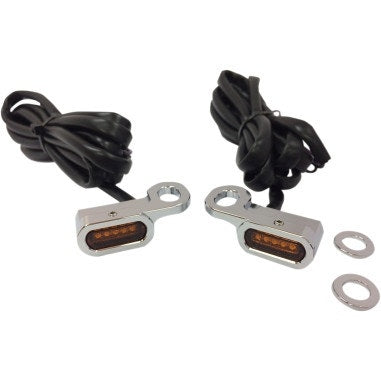 Drag 2040-2136 Chrome Amber Lens LED Handlebar Marker Light 04-18 Harley XL 20402136