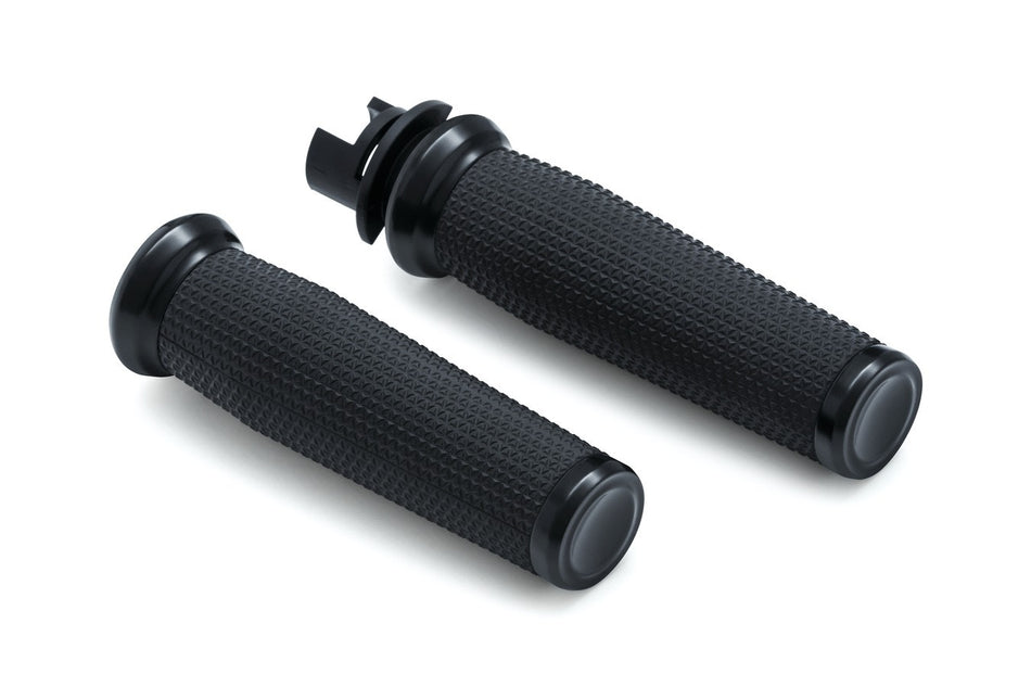 Kuryakyn 5945 Satin Black Thresher Grips 14-17 Indian Chief 0630-2371 06302371 485043