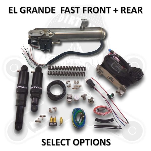 Dirtyworks Dirty Air "El Grande" Front and Rear Complete Fast-Up Tank Kit for Harley 00-22