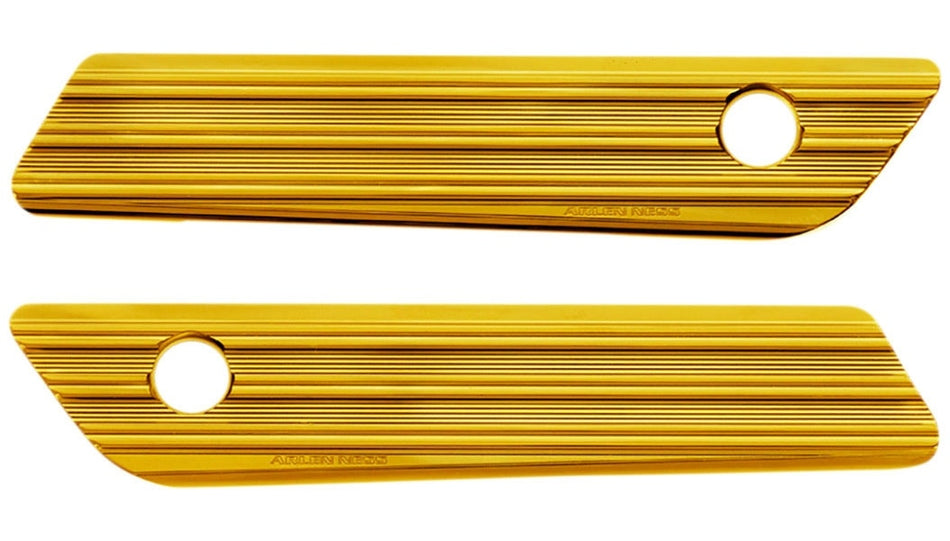 Arlen Ness 03-606 Gold Saddlebag Latch Covers Billet Pair Harley Touring 14-21