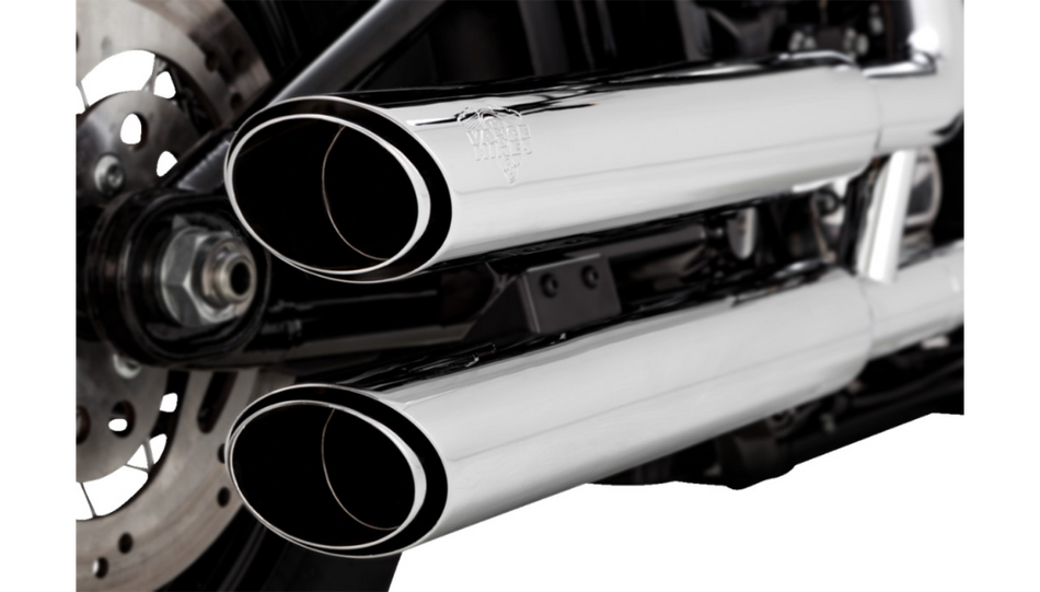 Vance & Hines 16376 Chrome Twin Slash 3" Slip On Mufflers Softail M8 18-23