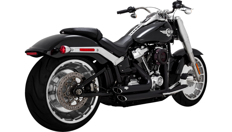Vance & Hines Black Shortshots Staggered Exhaust 4 Harley 18-24 49 State Legal