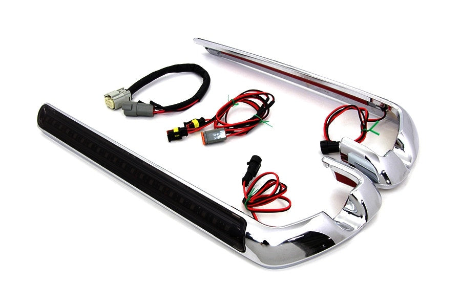 V-Twin 49-0000 Chrome Saddlebag LED Lamp Kit 14-18 Harley FLH/T Repl OE 68000082