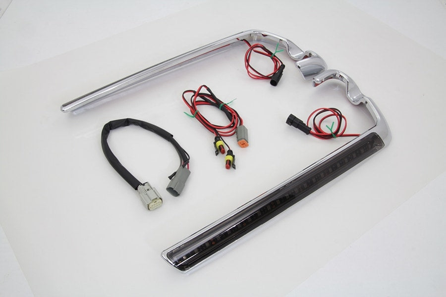 V-Twin 49-0000 Chrome Saddlebag LED Lamp Kit 14-18 Harley FLH/T Repl OE 68000082