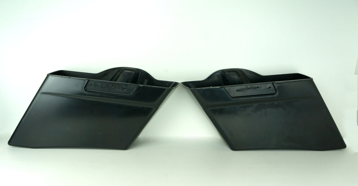 V-Twin 3" Stretched ABS Extended Dual Saddlebags CVO Style Bags Raw Harley 93-13