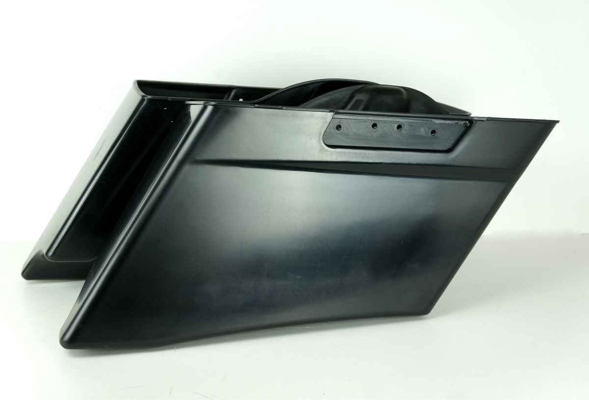 V-Twin 3" Stretched ABS Extended Dual Saddlebags CVO Style Bags Raw Harley 93-13