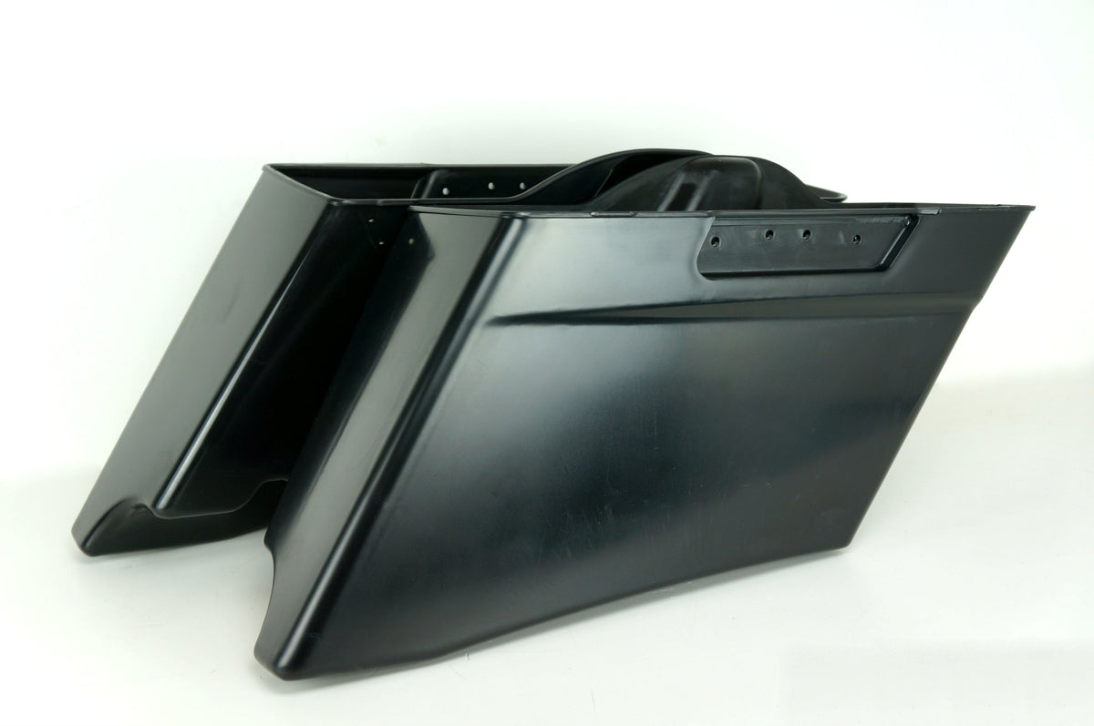 V-Twin 3" Stretched ABS Extended Dual Saddlebags CVO Style Bags Raw Harley 93-13