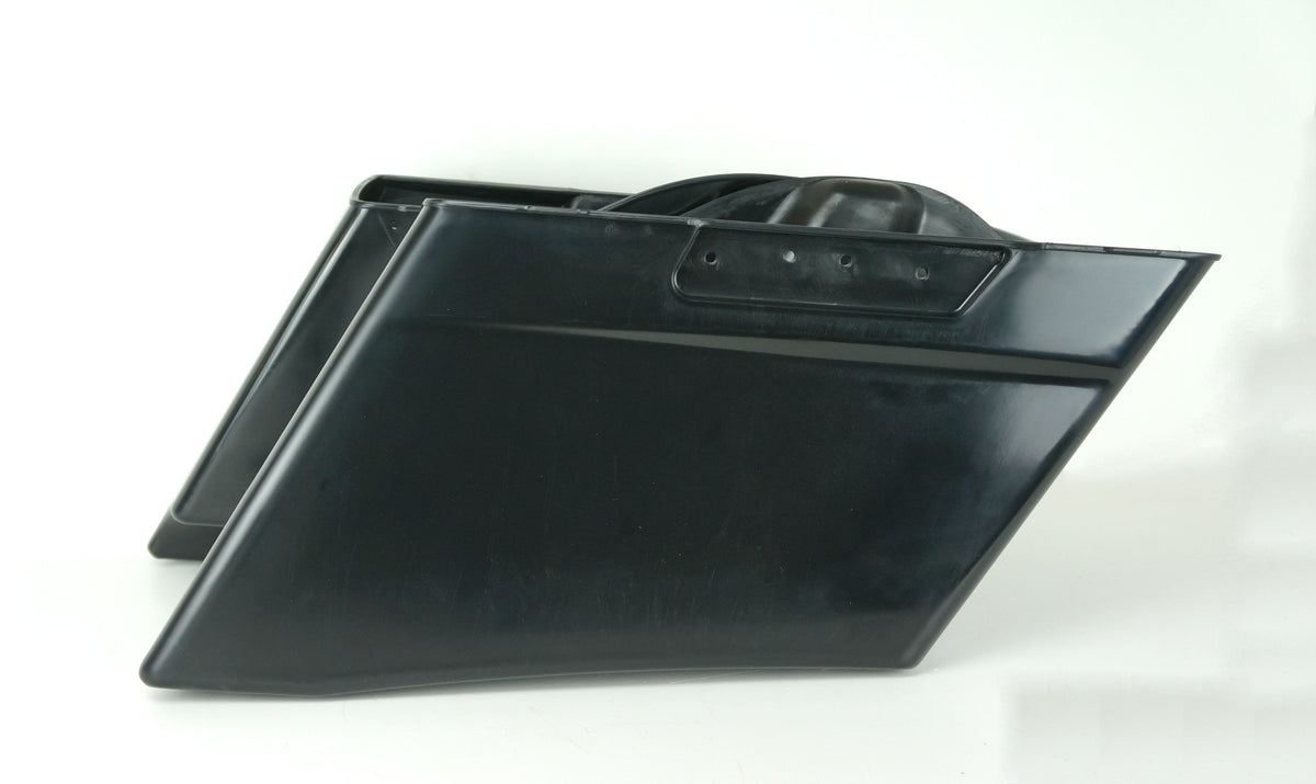 V-Twin 3" Stretched ABS Extended Dual Saddlebags CVO Style Bags Raw Harley 93-13