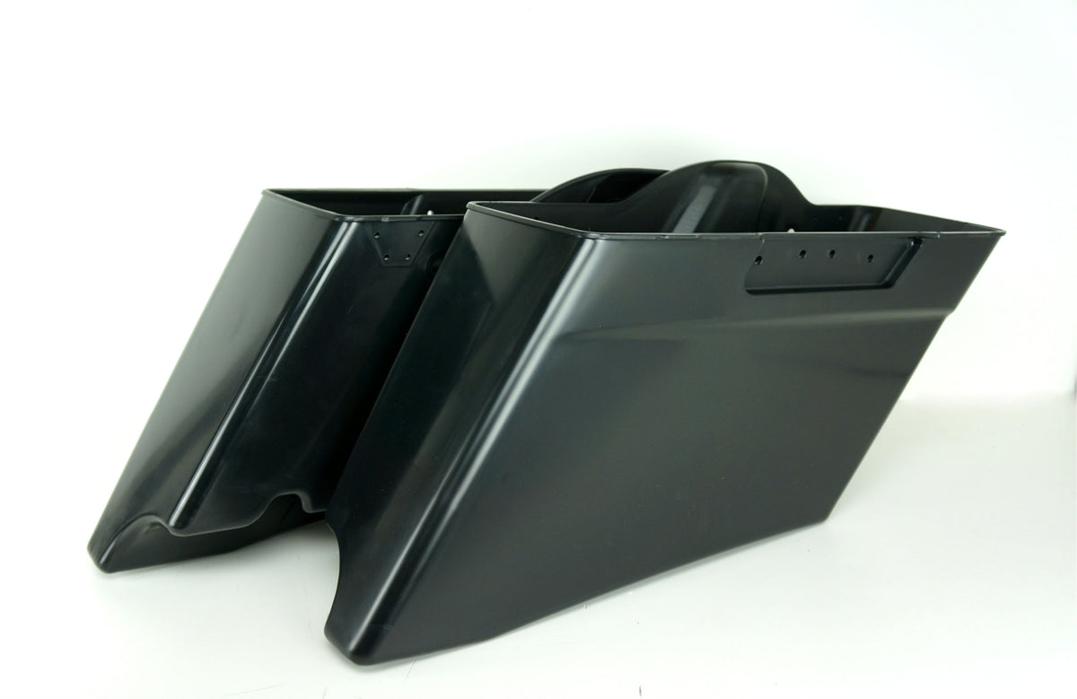 V-Twin 3" Stretched ABS Extended Dual Saddlebags CVO Style Bags Raw Harley 93-13