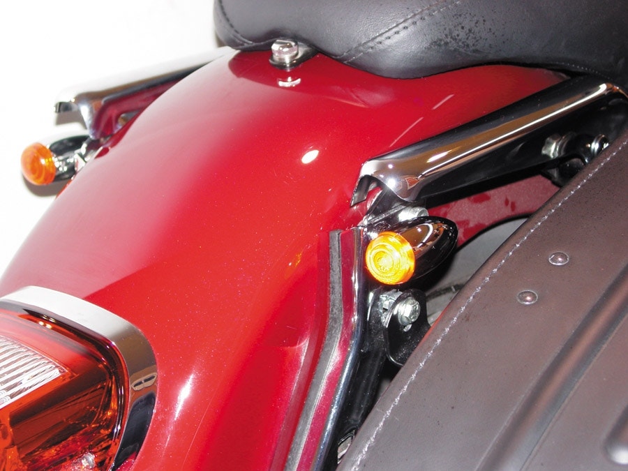 V-Twin 33-0473 Chrome LED Mini Bullet Turn Signals Amber LED Lights 3/8" Stem