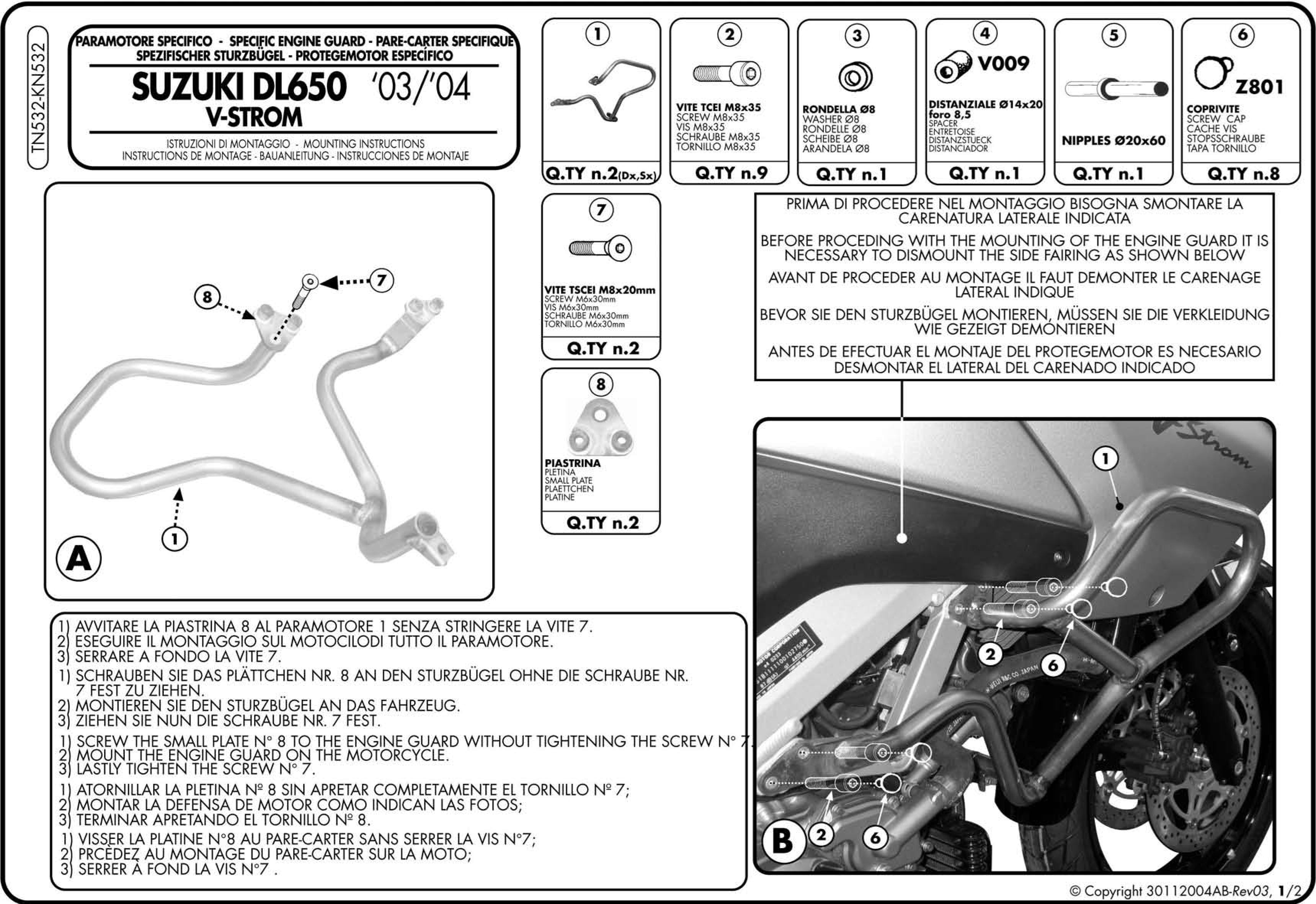 Purchase Givi TN532 Black Steel Engine Protection Guard 04-11 Suzuki V Strom DL650 0506-1295 05061295 from Eastern Performance Cycles. Great prices and free shipping! 