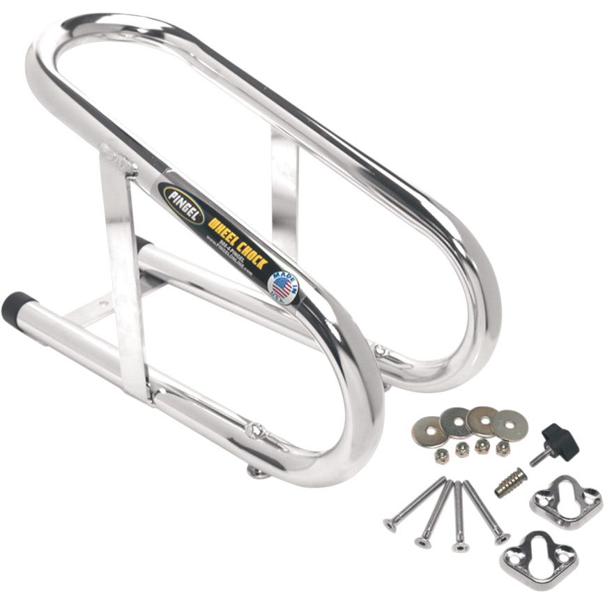 Pingel Chrome 3.5" Removable Motorcycle Wheel Chock for Wheel up to 3.5" Wide