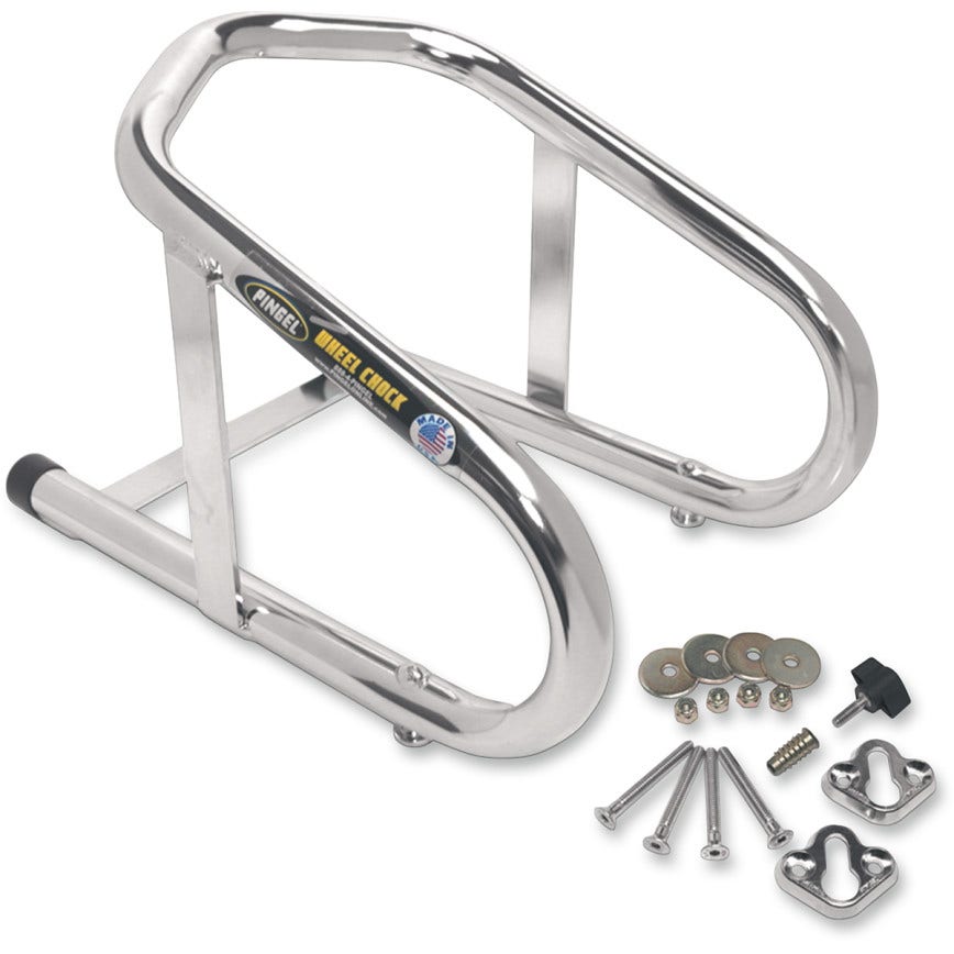 Pingel Chrome 6.5" Removable Motorcycle Wheel Chock for Wheel up to 6.5" Wide