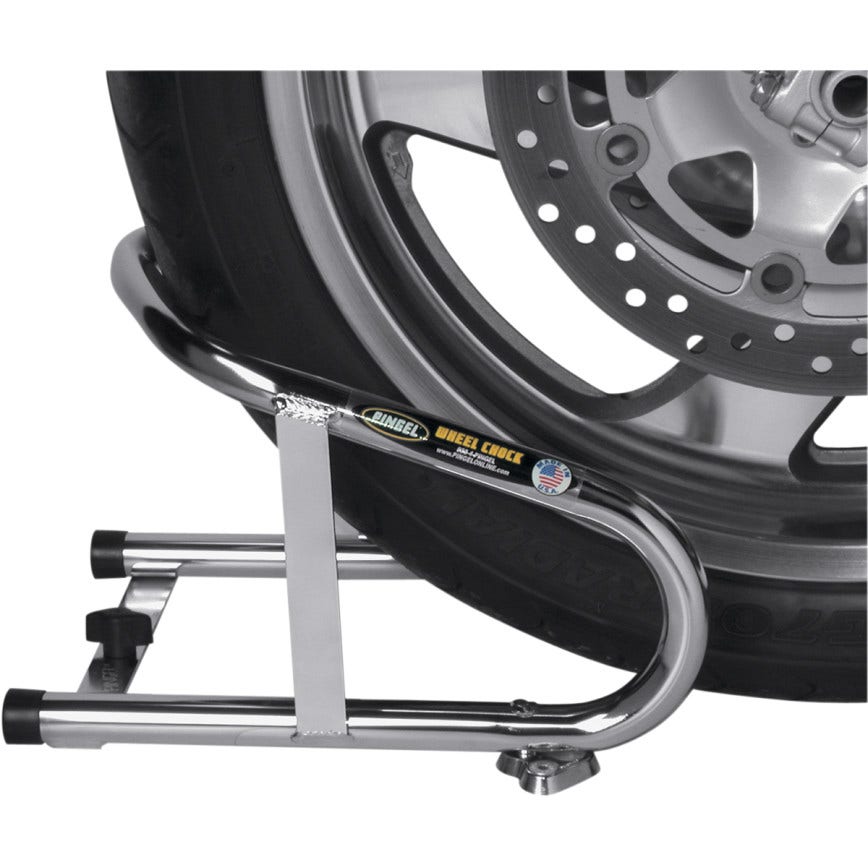 Pingel Chrome 6.5" Removable Motorcycle Wheel Chock for Wheel up to 6.5" Wide