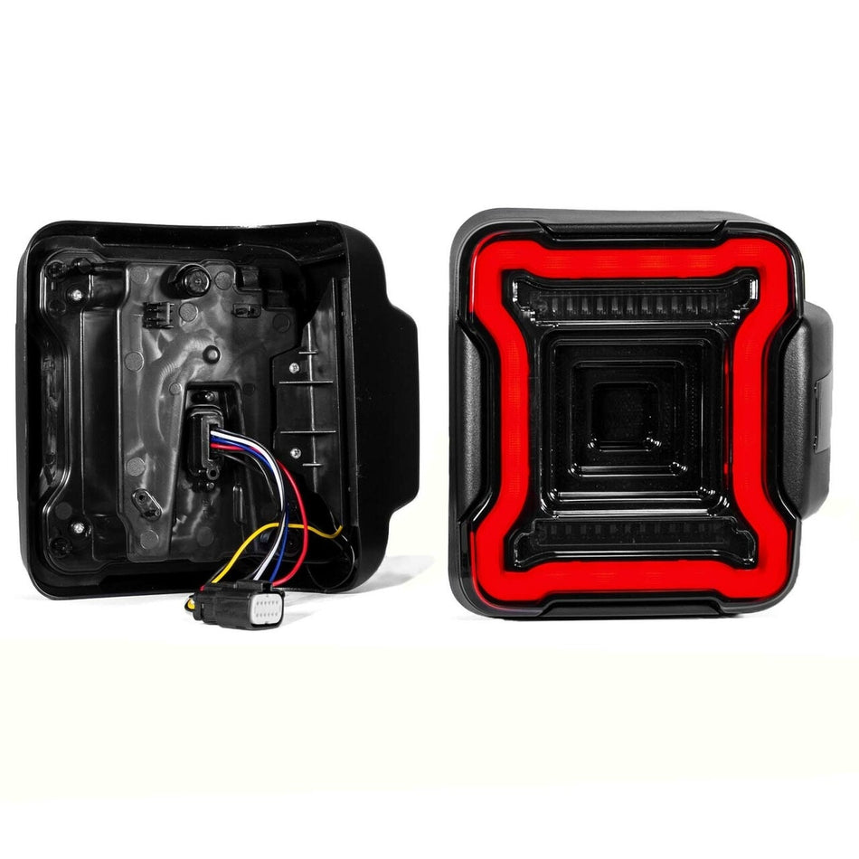 XK Glow LED Smoked Lens Taillight Kit Brake Turn Reverse For Jeep Wrangler 18-Up