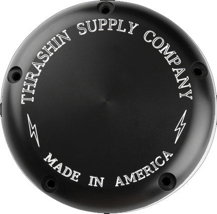 Thrashin Supply Black Classic Billet Derby Cover 5-Hole Evo Big Twin TSC-3010-4