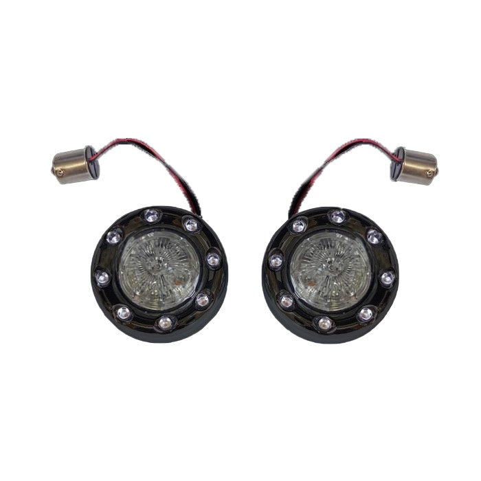 Custom Dynamics PRObeam Black Bullet Ringz 1156 Rear LED Turn Signals Smoke Lens