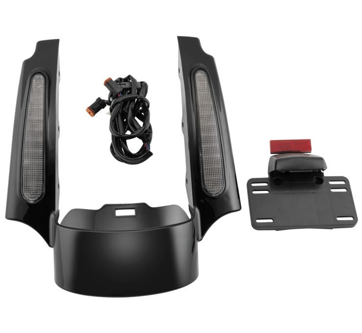 Letric Lighting Co Rear Fender Fascia Kit Turn Signals Smoke FLHX FLTR 09-13