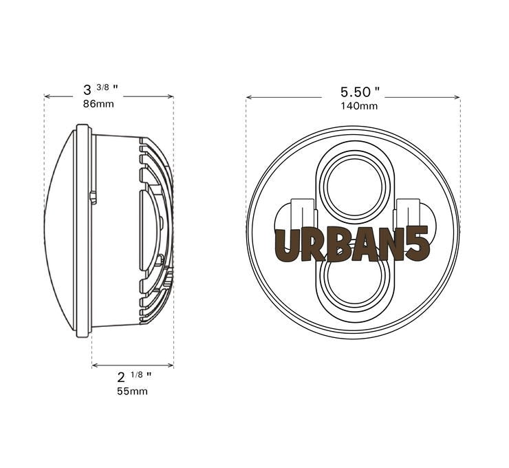 Cyron Motor ABIG5-A6K Urban 5.75" LED Integrated Headlight Dyna Softail Touring